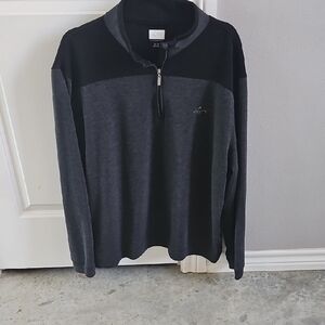 Greg Norman Collection Black and Gray Zip-Up Sweater